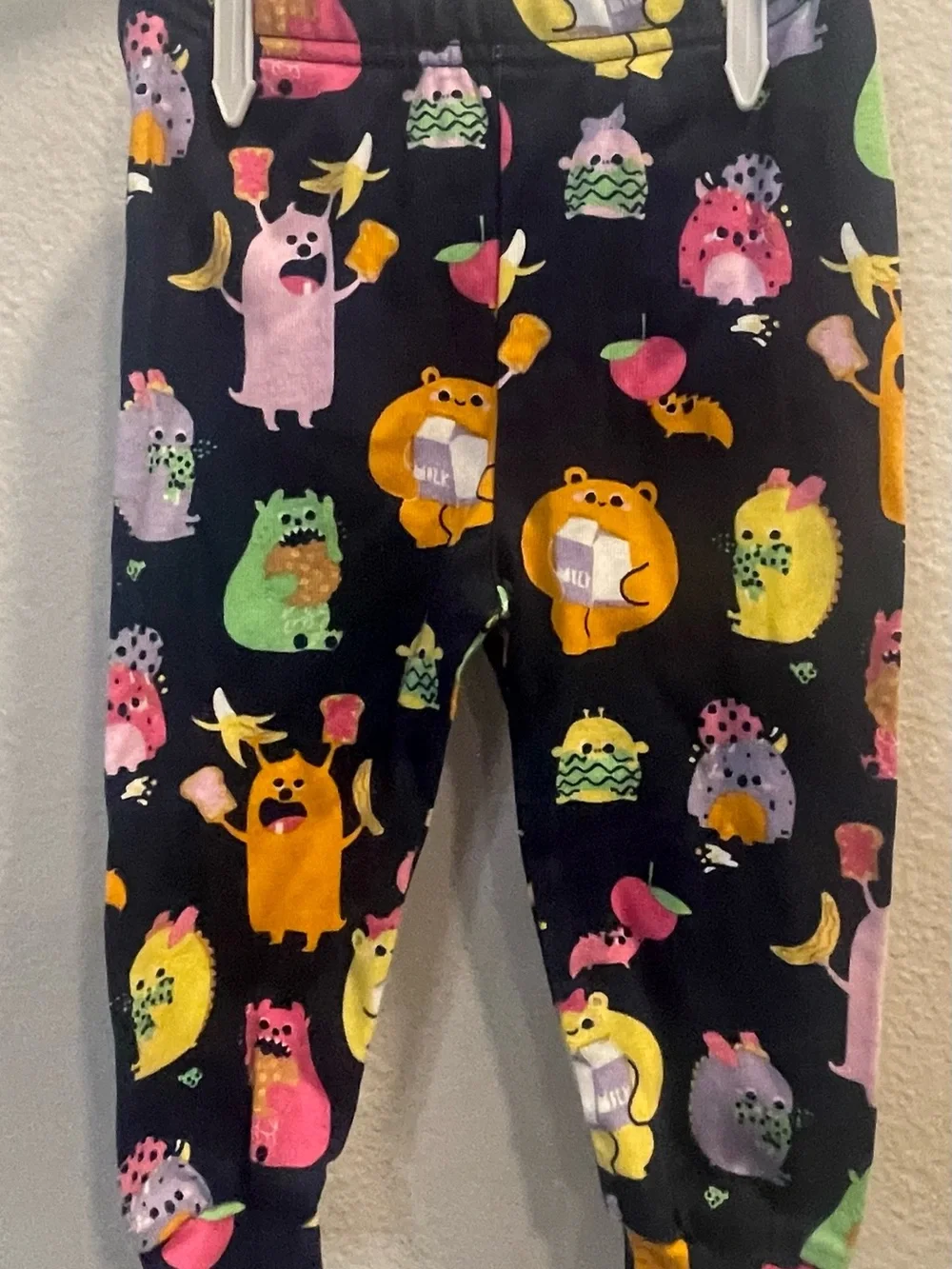 The Children's Place Pink and Black 'Snacks' Character Pajama Set
